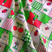 Canvas NYUSZKÓ, patchwork, nyuszis, gyerekmintás pamutvászon, zöld