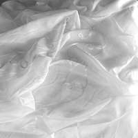 Curtain CORDEL, fehér hímzett voile, 280 cm magas