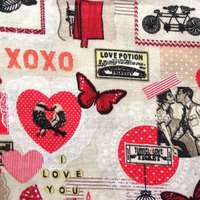 Canvas AKCIÓS! XOXO, love mintás pamutvászon méteráru