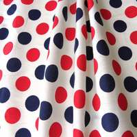 Canvas Piros-kék nagy pöttyös pamutvászon méteráru