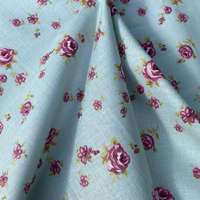 Canvas ROSA, klasszikus kis rózsa mintás pamutvászon, zöld, pasztellzöld