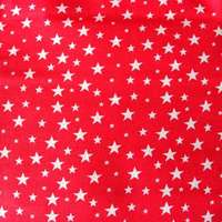 Canvas Szórt csillagok mintás pamutvászon - piros