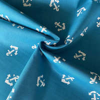 Canvas SAILOR, horgony mintás pamutvászon - kék