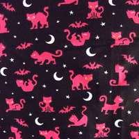 Canvas BOSZICICA, cicás, denevéres fekete-pink pamutvászon