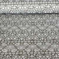 Canvas ANNA, népi jellegű, sormintás pamut vászon, szürke