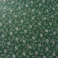 Canvas ILONKA, kékfestő mintás, leveles-virágos zöld pamutvászon