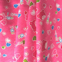 Flanelle MILU, macis, gyerekmintás pamut flanel méteráru, pink