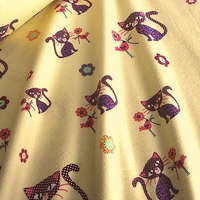 Flanelle CICUS, cicás, gyerekmintás pamut flanel méteráru, sárga