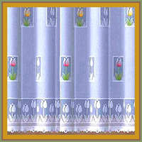 Curtain TULI, tulipán mintás függöny méteráru, 150 cm magas