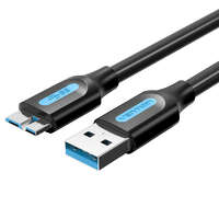  Vention USB-A 3.0/M -> Micro USB-B/M, 0,25m,(fekete, PVC),kábel