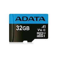 A-Data ADATA MicroSD kártya - 32GB microSDXC UHS-I Class10 A1 (R/W: 100/20 MB/s) + adapter