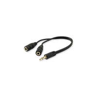 EQUIP Equip kábel - 147941 (Audio elosztó, 3,5mm Jack, 2x bemenet, 1x kimenet, fekete, 13cm)