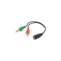 EQUIP Equip kábel - 147942 (Audio elosztó, 3,5mm Jack, 1x bemenet, 2x kimenet, fekete, 13cm)