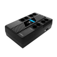NJOY NJOY Szünetmentes Elosztósor 800VA - Token 800 (2x4 Schuko, line-interaktív,HID USB, LCD, túlfeszültség védett, fekete)