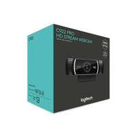 LOGITECH Logitech Webkamera - C922 Pro Stream (1920x1080 képpont, állvány, mikrofon, Full HD, fekete)