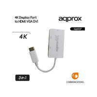 APPROX APPROX Kábel átalakító - Display Port to HDMI/VGA/DVI 4K