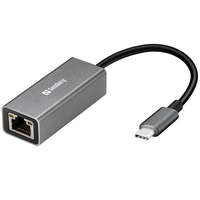 SANDBERG Sandberg Kábel Átalakító - USB-C Gigabit Network Adapter (ezüst; USB-C bemenet; RJ45 kimenet; Gigabit)