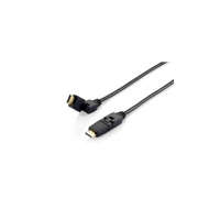 EQUIP Equip Kábel - 119362 (HDMI2.0 kábel apa/apa, 4K/60Hz, aranyozott, forgatható csatlakozók, fekete, 2m)