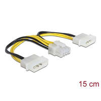 DELOCK Delock Kábel - 83410 (1 x 8 pines EPS -> 2 x 4 pines molex, 15cm)