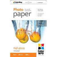 ColorWay COLORWAY Fotópapír, magasfényű (high glossy), 180 g/m2, A3+, 20 lap