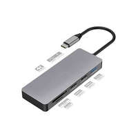 Platinet PLATINET USB-C HUB 3.0, 7in1 USB-C gyorstöltés, dokkoló, HDMI 4K, USB 3.0, USB 2.0, microSD / SD