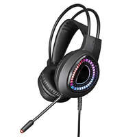 Platinet VARR sztereó gaming fejhallgató, USB, 7.1 térhatású hangzás, RGB, fekete