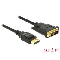 DELOCK DELOCK kábel Displayport 1.2 male to DVI 24+1 male passzív 4K 30Hz, 2m, fekete
