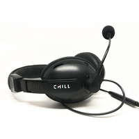 CHILL CHILL SZTEREO USB HEADSET, fekete, 2m-es kábel, ki-be kapcsolható mikrofon