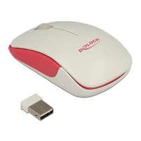 DELOCK DeLock Optical 3-button mini mouse 2.4 GHz wireless White/Red