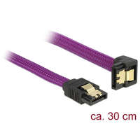 DELOCK DeLock SATA cable 6 Gb/s 30cm down / straight metal Purple Premium