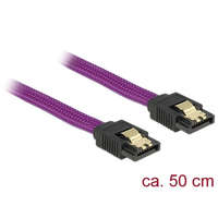 DELOCK DeLock SATA cable 6 Gb/s 50cm straight / straight metal Purple Premium