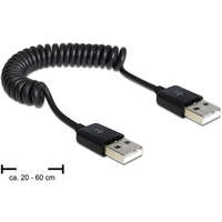 DELOCK DeLock Cable USB 2.0-A male / male coiled cable