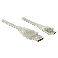 DELOCK DeLock Cable USB 2.0 Type-A male > USB 2.0 Micro-B male 2m Transparent