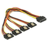 DELOCK DeLock SATA 15 pin power plug with latching function > SATA 15 pin power receptacle 4x straight 30cm cable