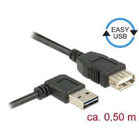 DELOCK DeLock Extension cable EASY-USB 2.0 Type-A male angled left / right > USB 2.0 Type-A female 0,5m Black