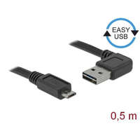 DELOCK DeLock EASY-USB 2.0 Type-A male angled left / right > USB 2.0 Type Micro-B male 0,5m cable