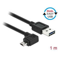 DELOCK DeLock EASY-USB 2.0 Type-A male > EASY-USB 2.0 Type Micro-B male angled left/right 1m cable Black