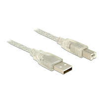 DELOCK DeLock USB 2.0 Type-A male > USB 2.0 Type-B male 1m cable Transparent