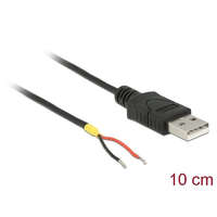 DELOCK DeLock USB 2.0 Type-A male > 2 x open wires power 10 cm Raspberry Pi cable Black