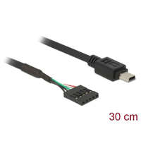 DELOCK DeLock USB 2.0 pin header female 5 pin > USB 2.0 Type Mini-B male 30cm cable Black