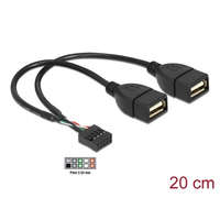 DELOCK DeLock USB Cable Pin header female > 2 x USB 2.0 type-A female 20cm