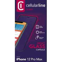 Cellularline Cellularline Protective tempered glass for full screen CAPSULE for Apple iPhone 12 Pro Max, black