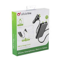 Cellularline Cellularline car charger with 4 x USB, 7.2 A, black