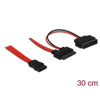 DELOCK DeLock Cable Slim SATA female > SATA 7 pin + SATA 15 pin 5 V 30cm