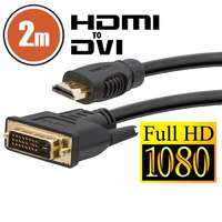 DELIGHT Delight DVI-D (Dual Link) - HDMI kábel 2m Black aranyozott