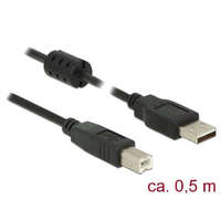 DELOCK DeLock USB 2.0 Type-A male > USB 2.0 Type-B male 0,5m cable Black