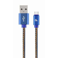 Gembird Gembird CC-USB2J-AMCM-1M-BL Premium jeans (denim) Type-C USB cable with metal connectors 1m Blue