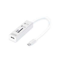 Digitus Digitus USB Type-C OTG 3-Port HUB + Card Reader White