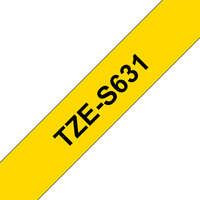 Brother Brother TZE-S631 laminált P-touch szalag (12mm) Black on Yellow - 8m