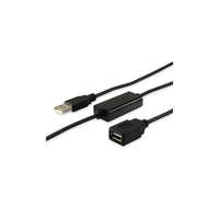 EQUIP Equip Kábel - 133310 (Aktív, USB2.0, A-A hosszabbítókábel, apa/anya, duplán árnyékolt, 10m)